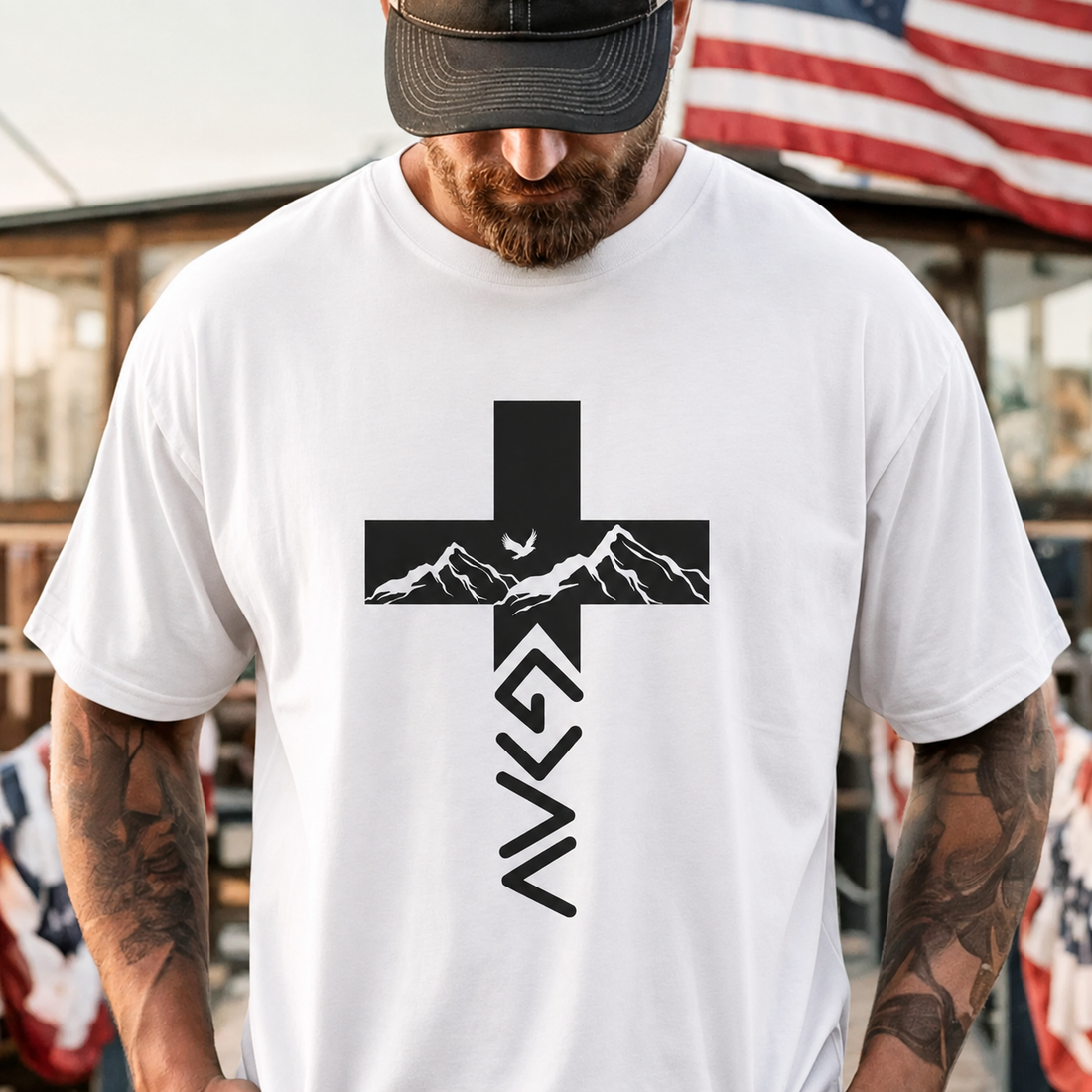 Jesus Cross Mountain Faith Tee