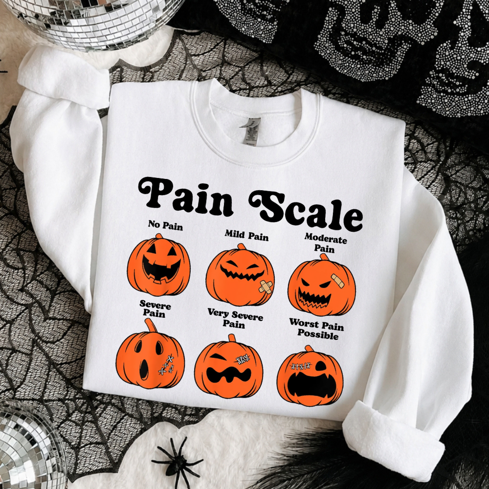 Pumpkin Pain Scale Halloween Sweatshirt