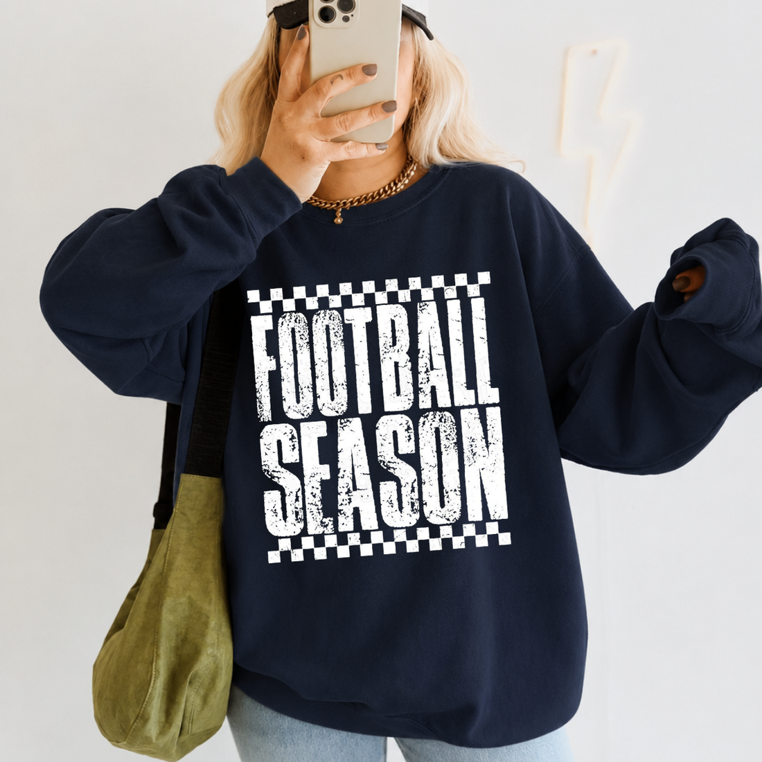 Football Season Checkered Sweatshirt