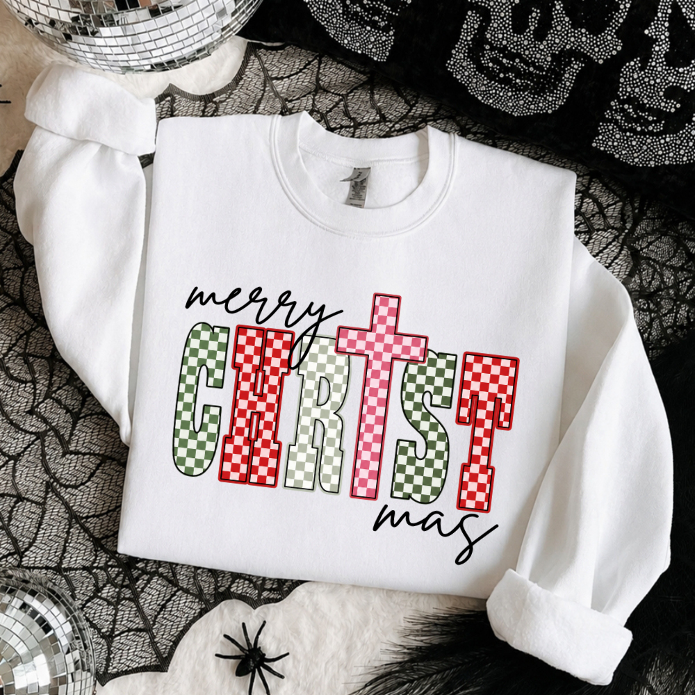 Merry Christ-mas Checkered Sweatshirt