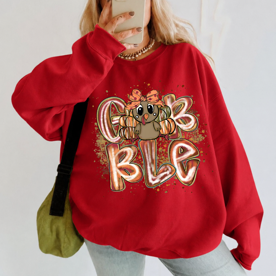 Gobble Turkey Thanksgiving Sweatshirt
