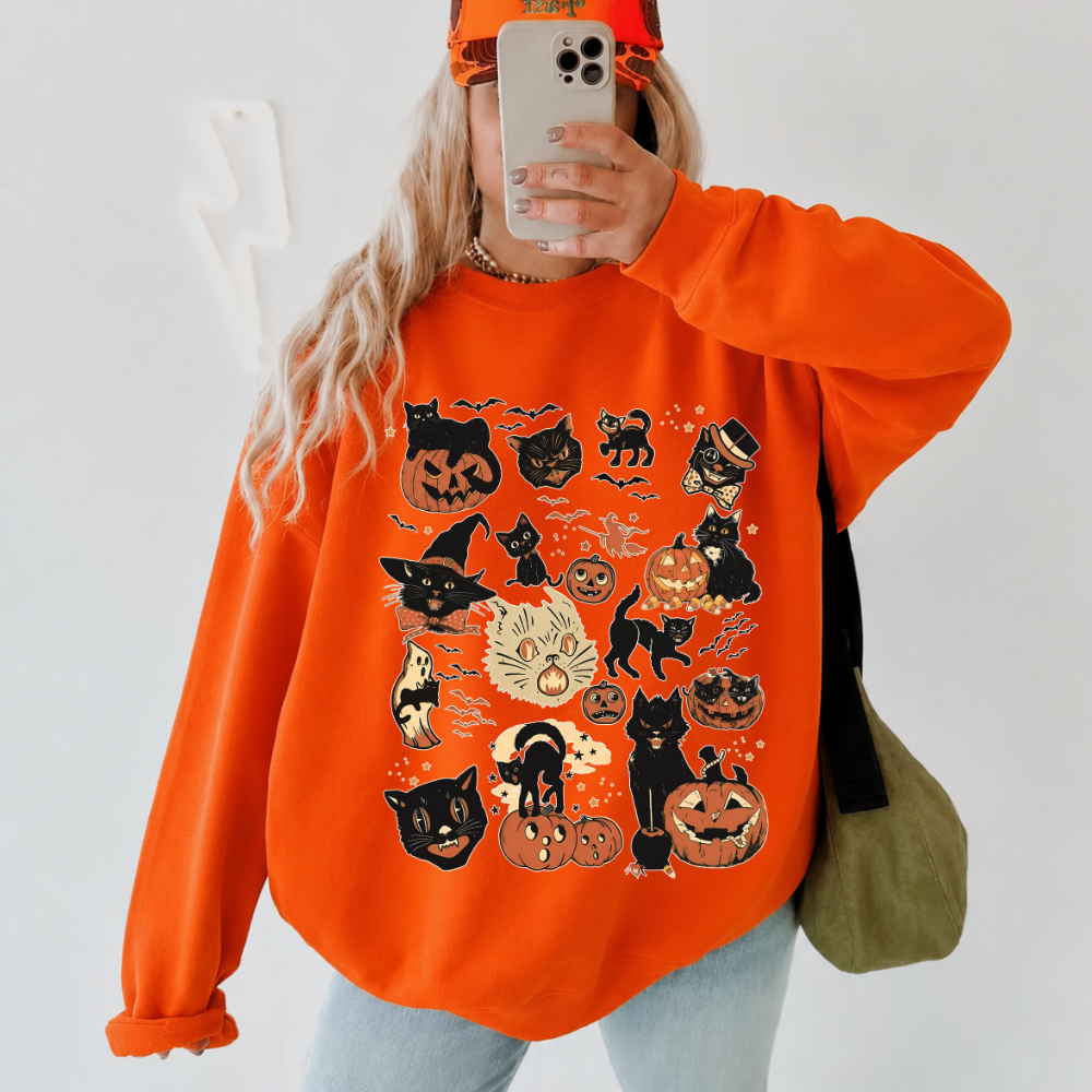 Halloween Cat Collage Sweatshirt