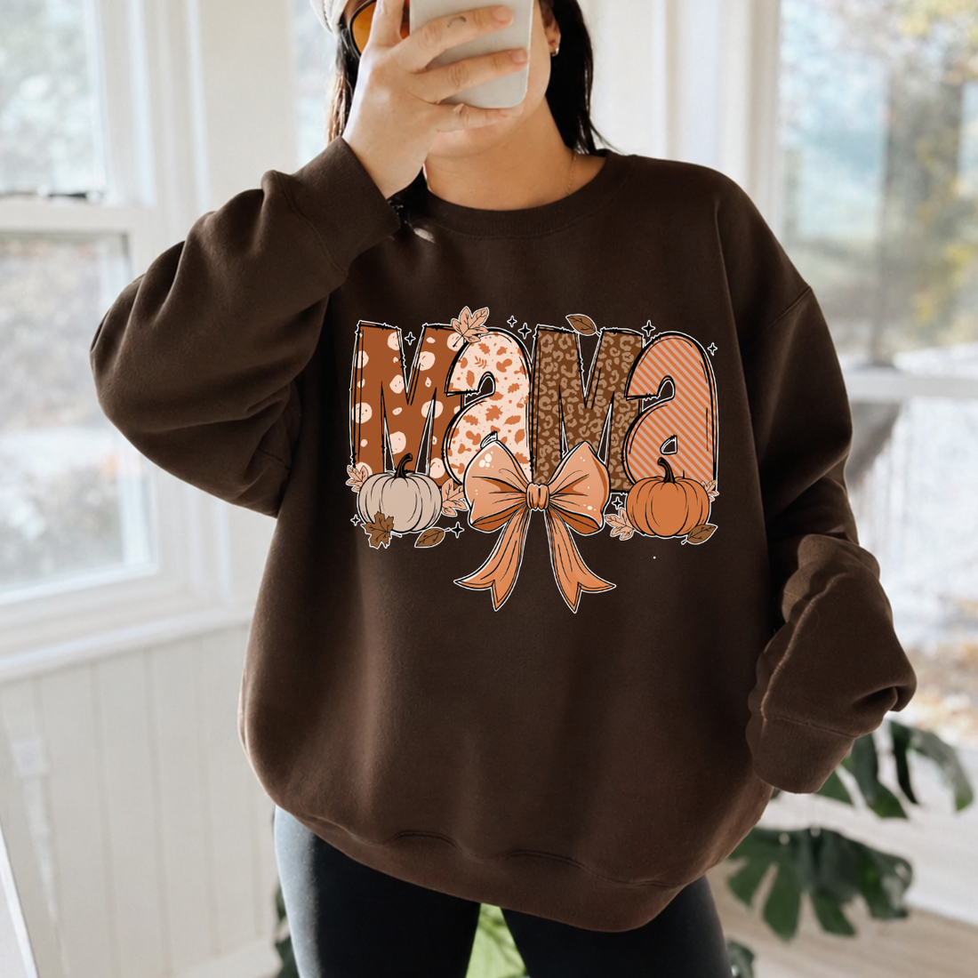 Mama Bow Pumpkin Fall Sweatshirt