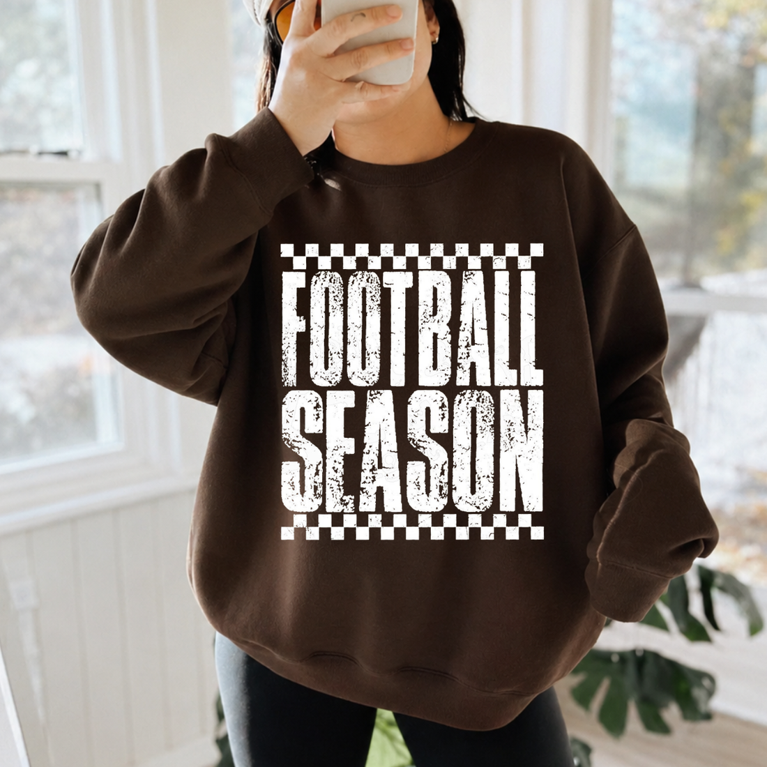 Football Season Checkered Sweatshirt