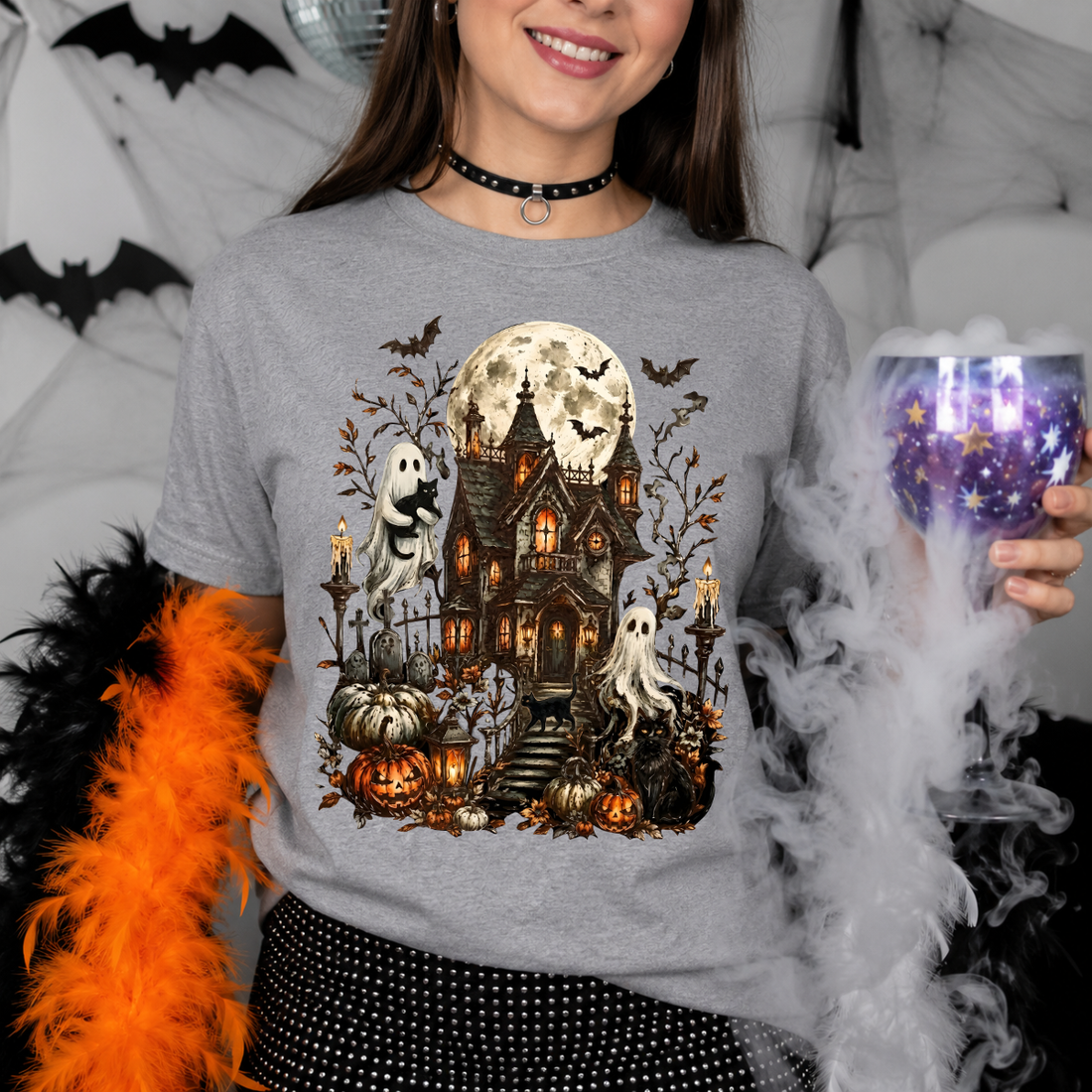Haunted House Ghost Halloween Tee