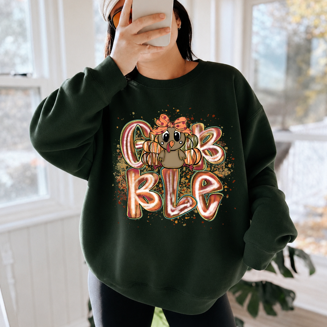 Gobble Turkey Thanksgiving Sweatshirt