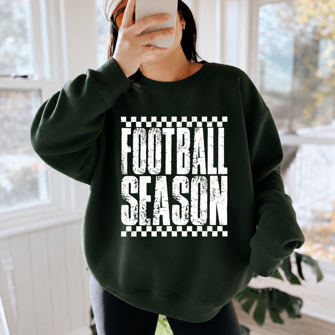 Football Season Checkered Sweatshirt
