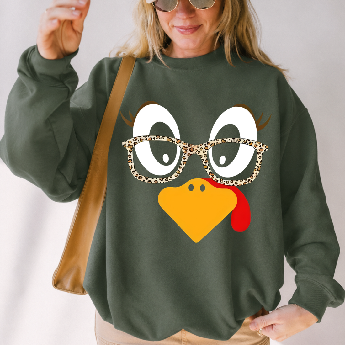 Funny Turkey Face Thanksgiving Sweatshirt