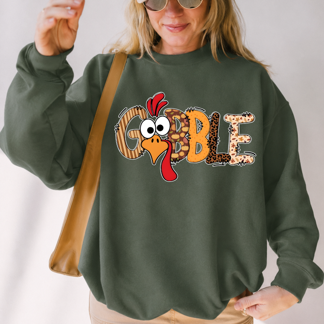 Patchwork Turkey Thanksgiving Sweatshirt
