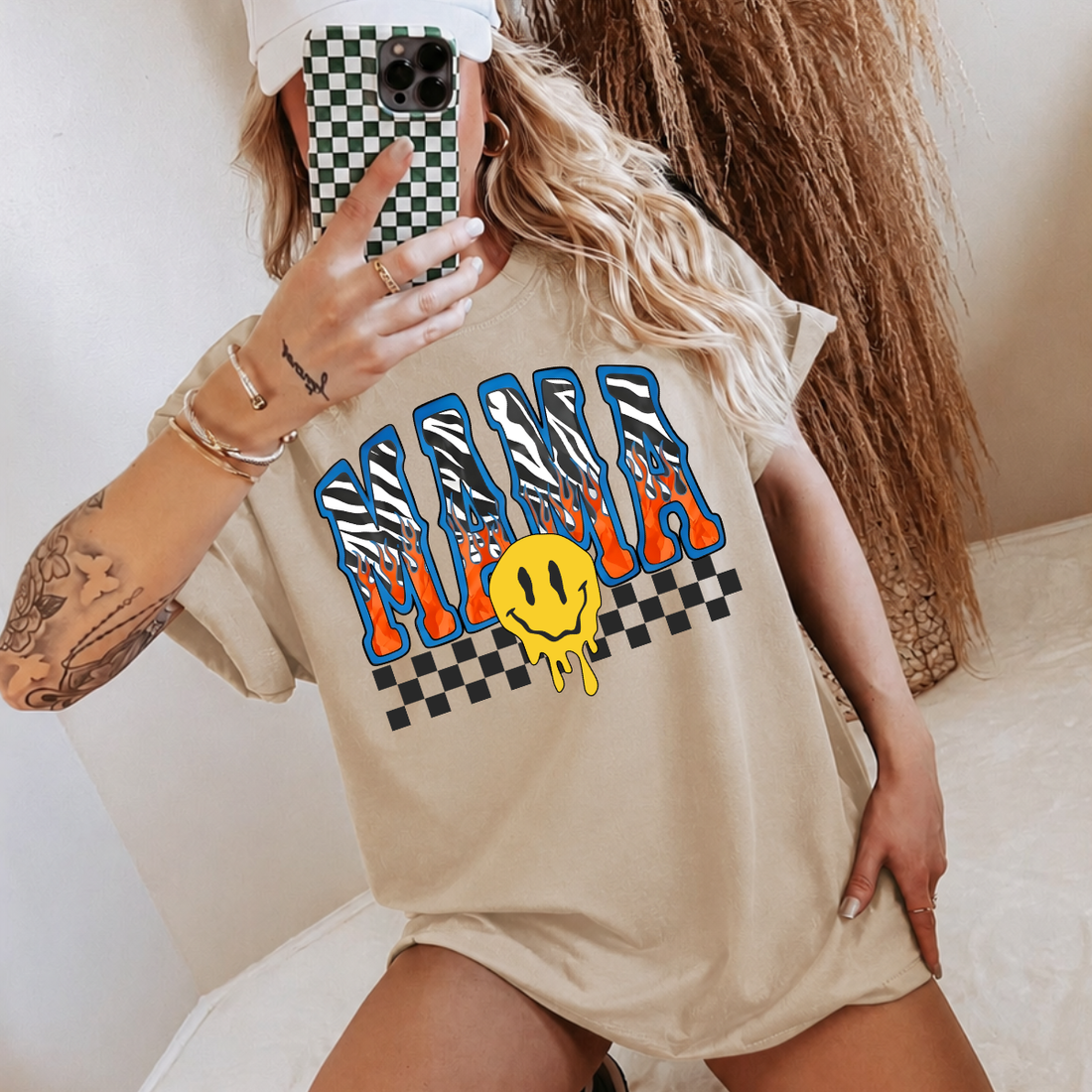 Flame Mama Smiley Tee