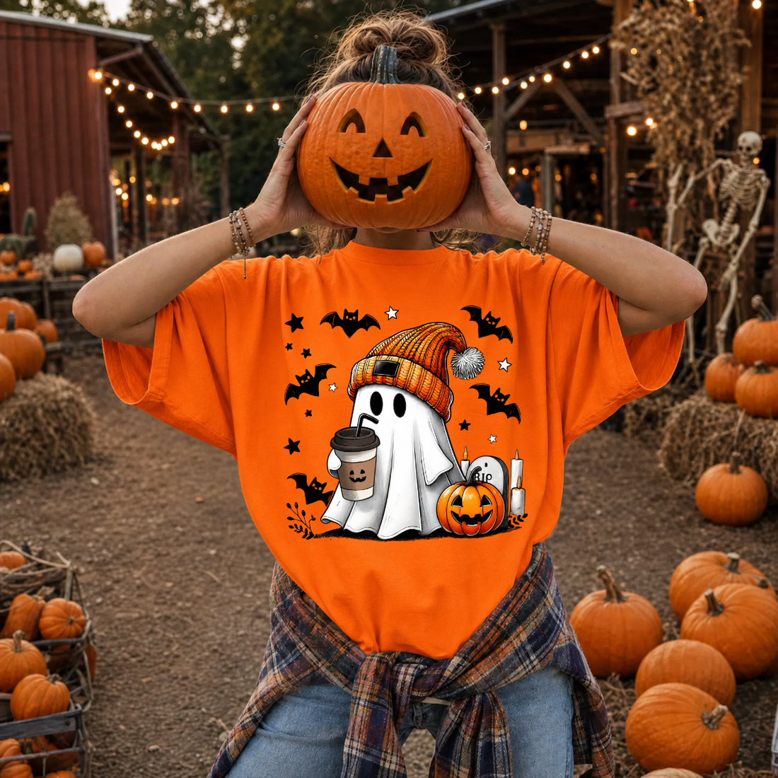Cozy Ghost Coffee Halloween Tee