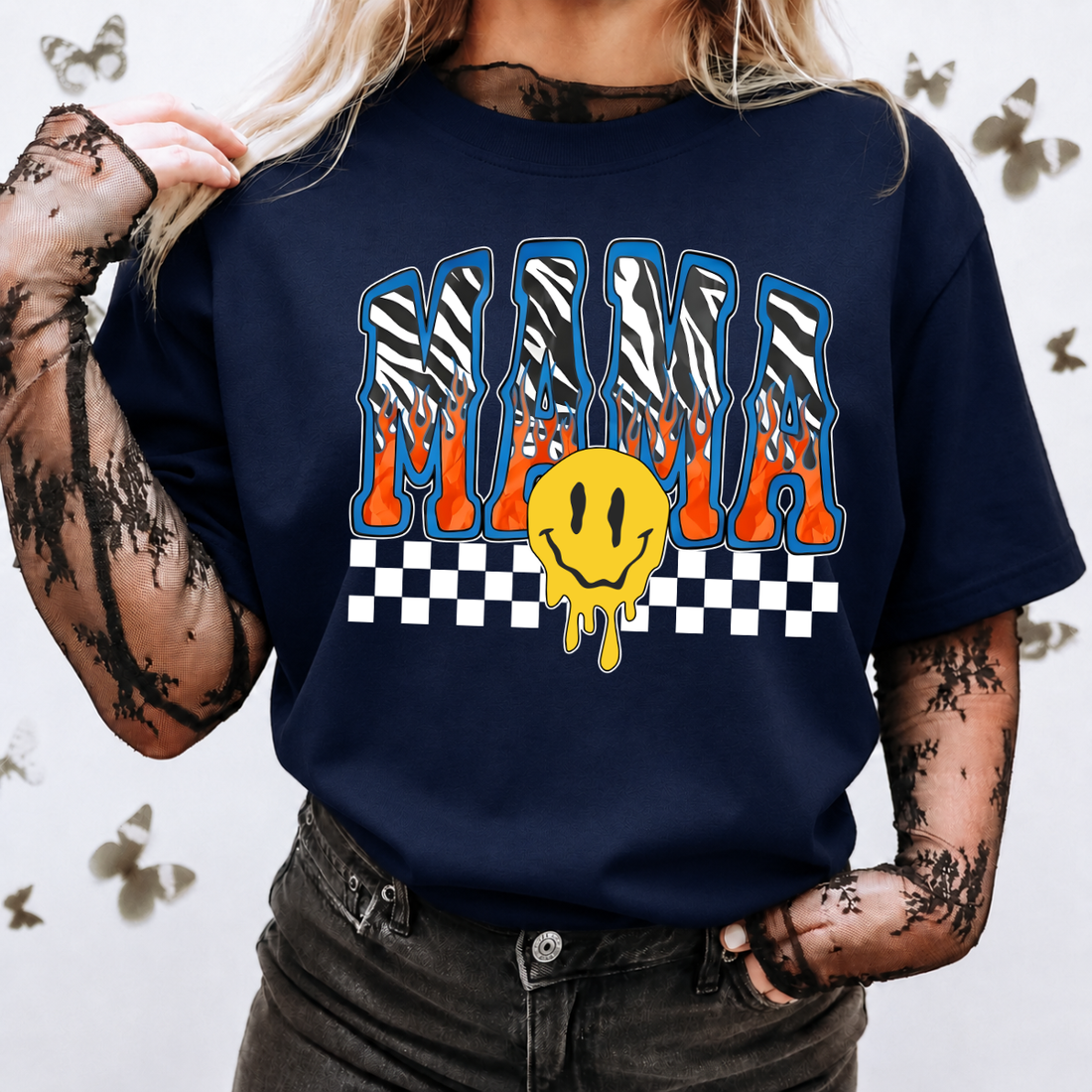 Flame Mama Smiley Tee