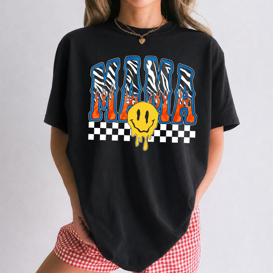 Flame Mama Smiley Tee