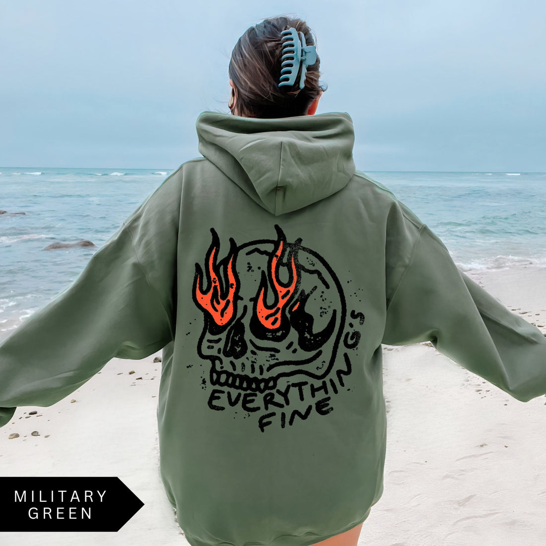 Everything’s Fine Skull Hoodie