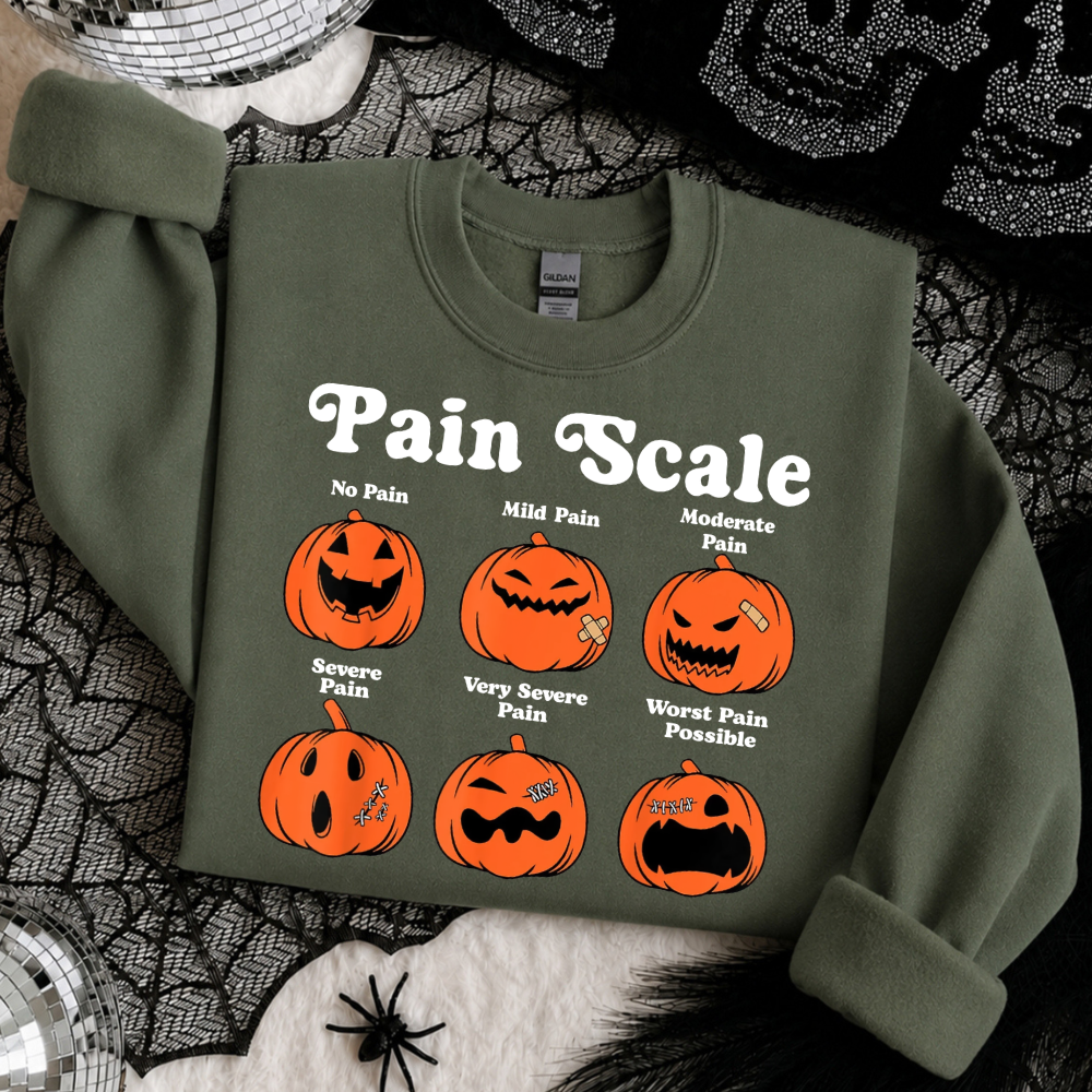 Pumpkin Pain Scale Halloween Sweatshirt