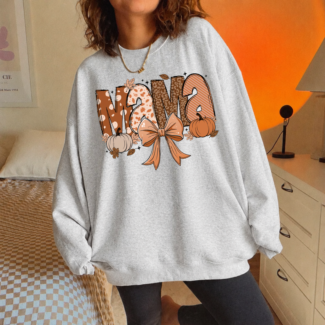 Mama Bow Pumpkin Fall Sweatshirt