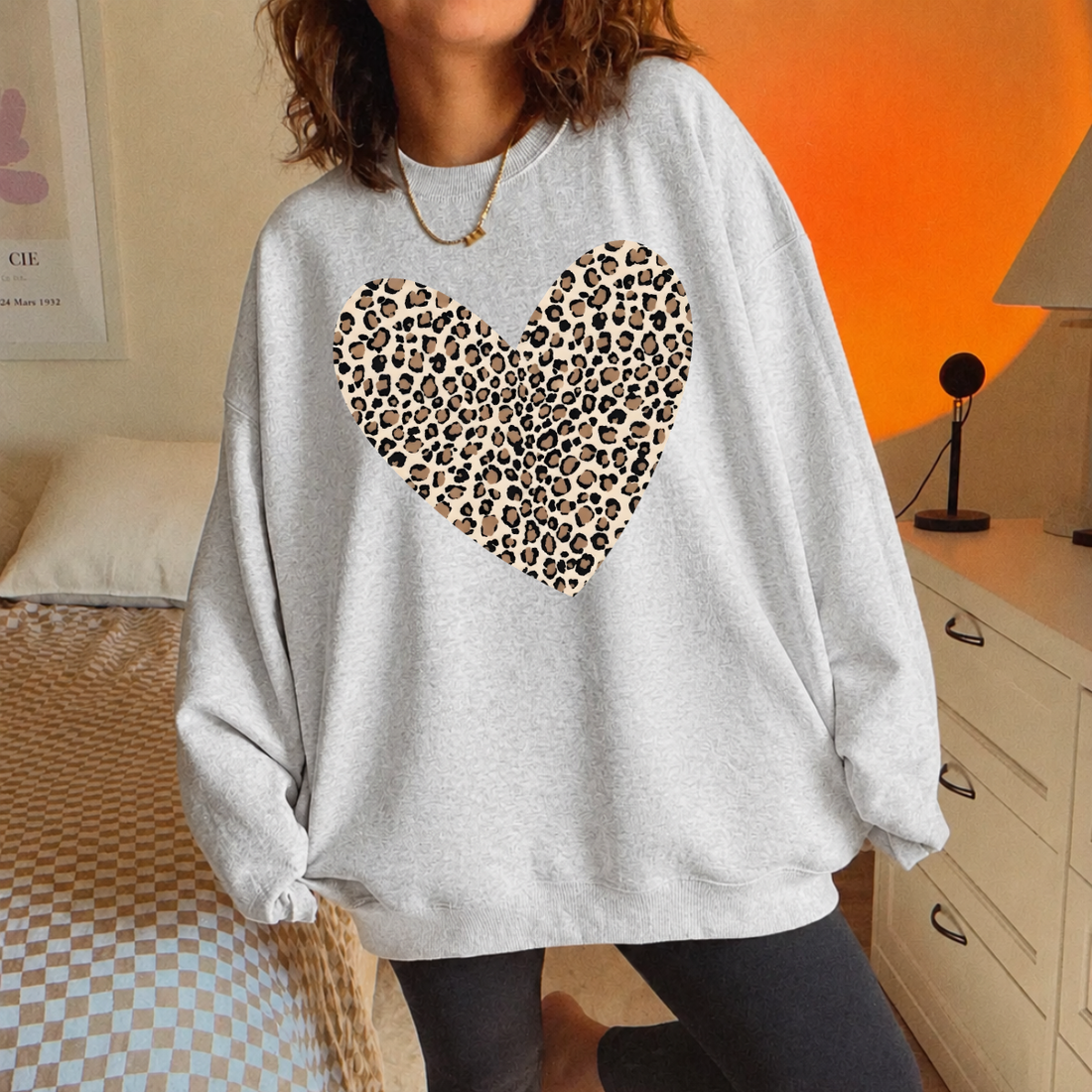 Leopard Heart Valentine Sweatshirt