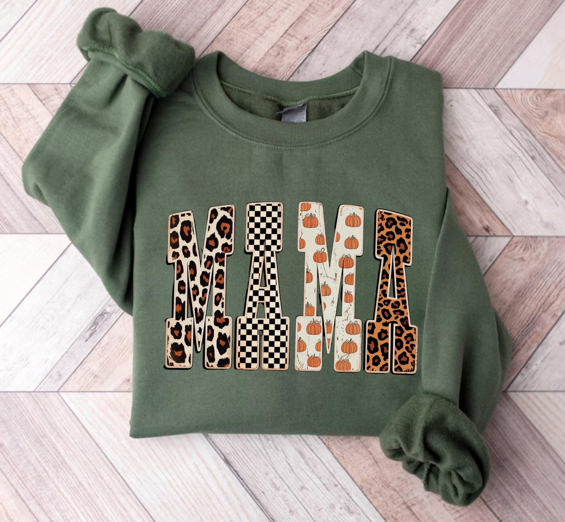 Mama Pumpkin Patchwork Sweatshirt
