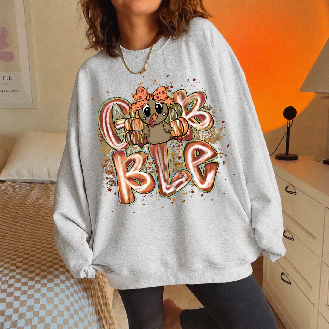 Gobble Turkey Thanksgiving Sweatshirt