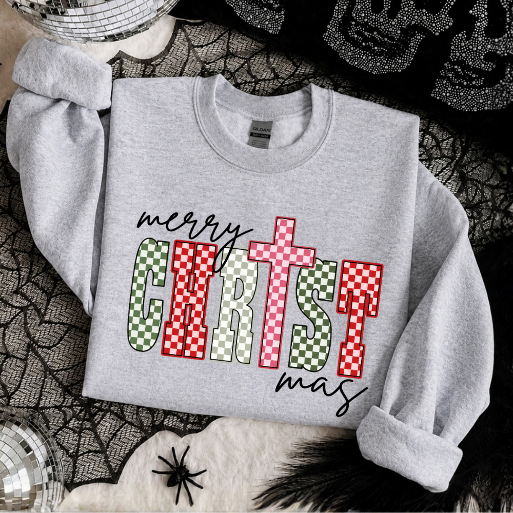 Merry Christ-mas Checkered Sweatshirt