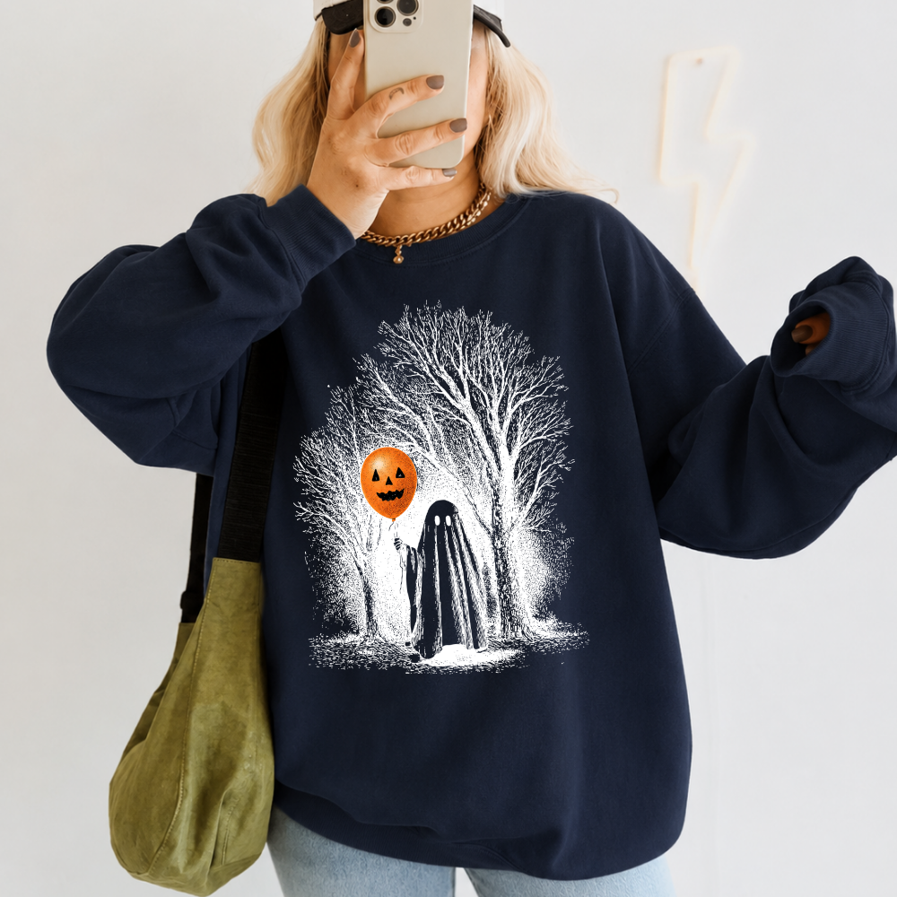 Ghost With Pumpkin Balloon Sweatshirt