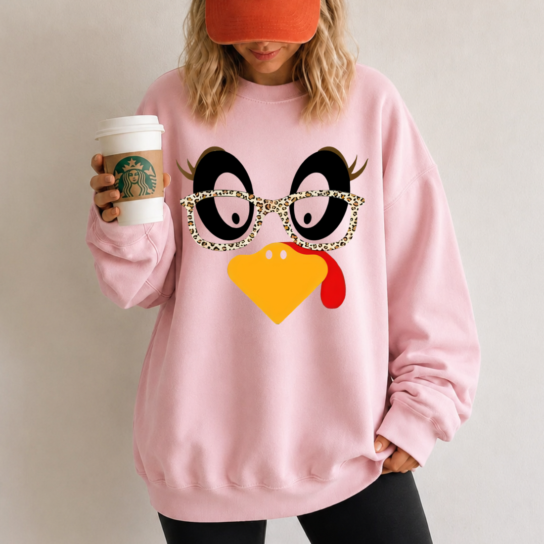 Funny Turkey Face Thanksgiving Sweatshirt