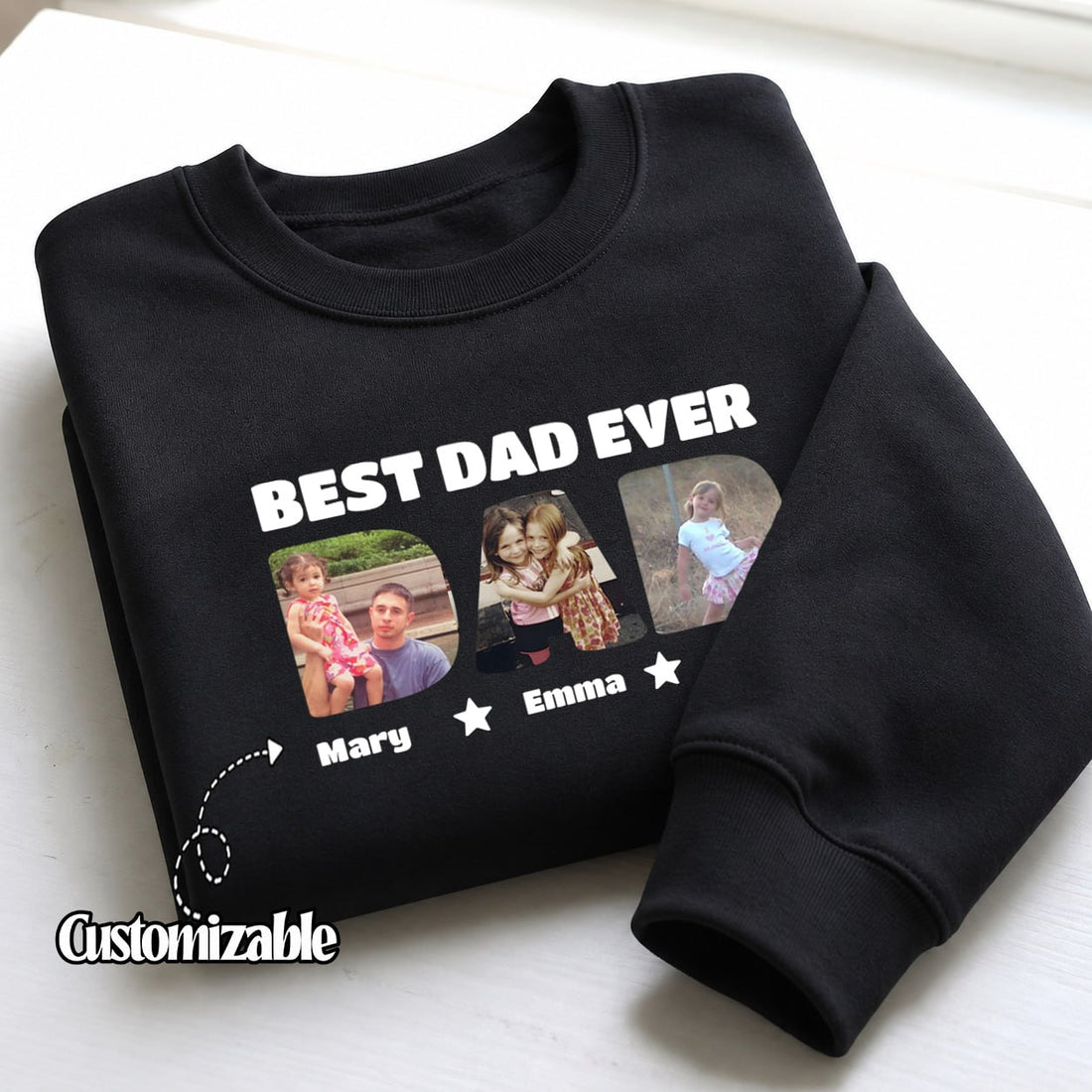 Personalized Best Dad Ever Photo Sweatshirt