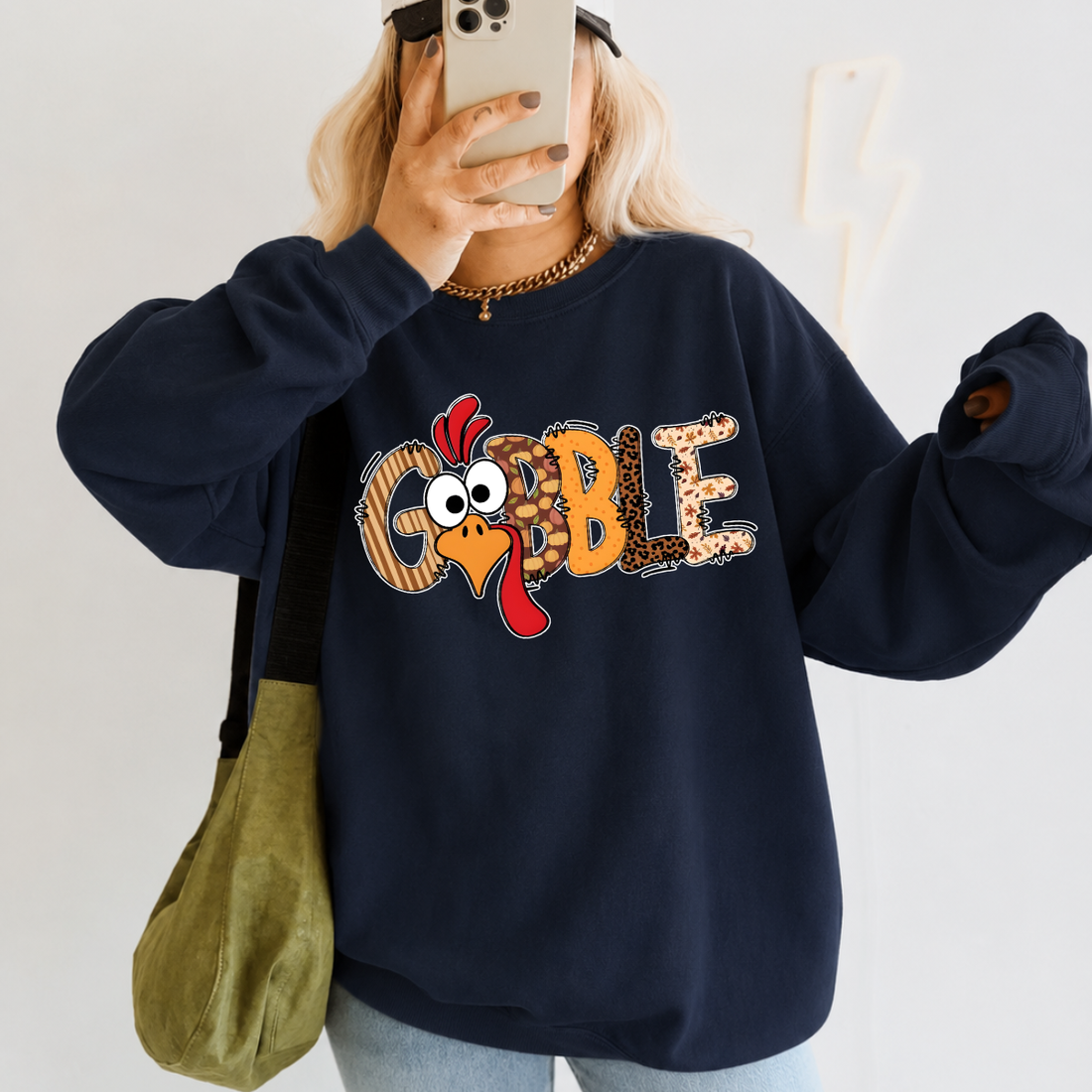 Patchwork Turkey Thanksgiving Sweatshirt
