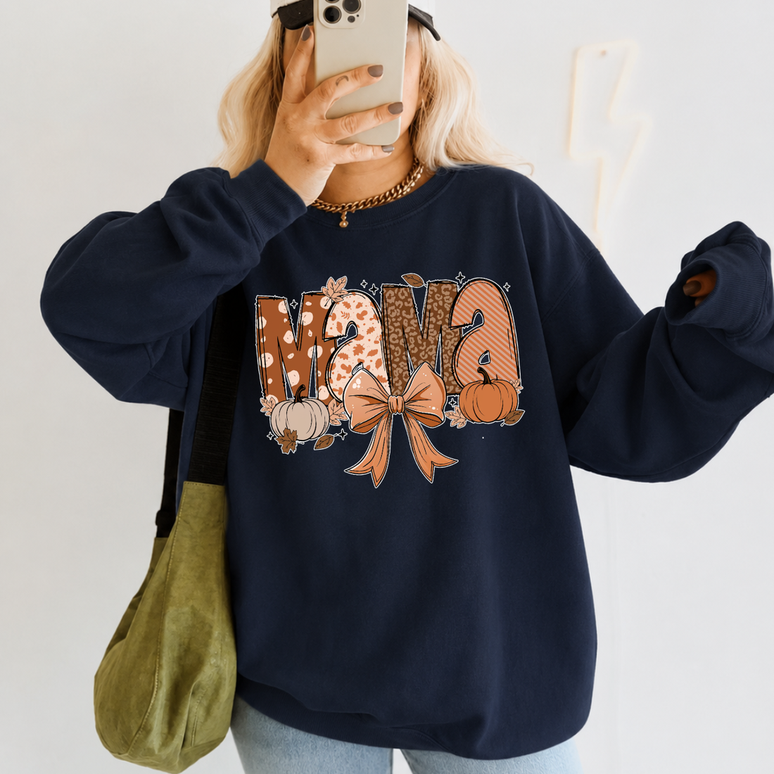Mama Bow Pumpkin Fall Sweatshirt