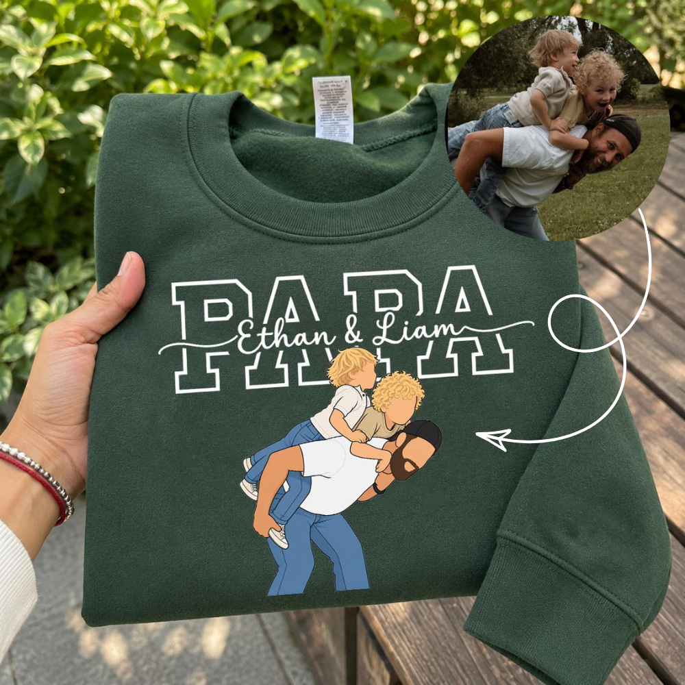 Custom Papa Portrait Sweatshirt
