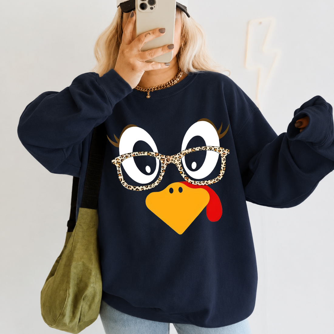 Funny Turkey Face Thanksgiving Sweatshirt