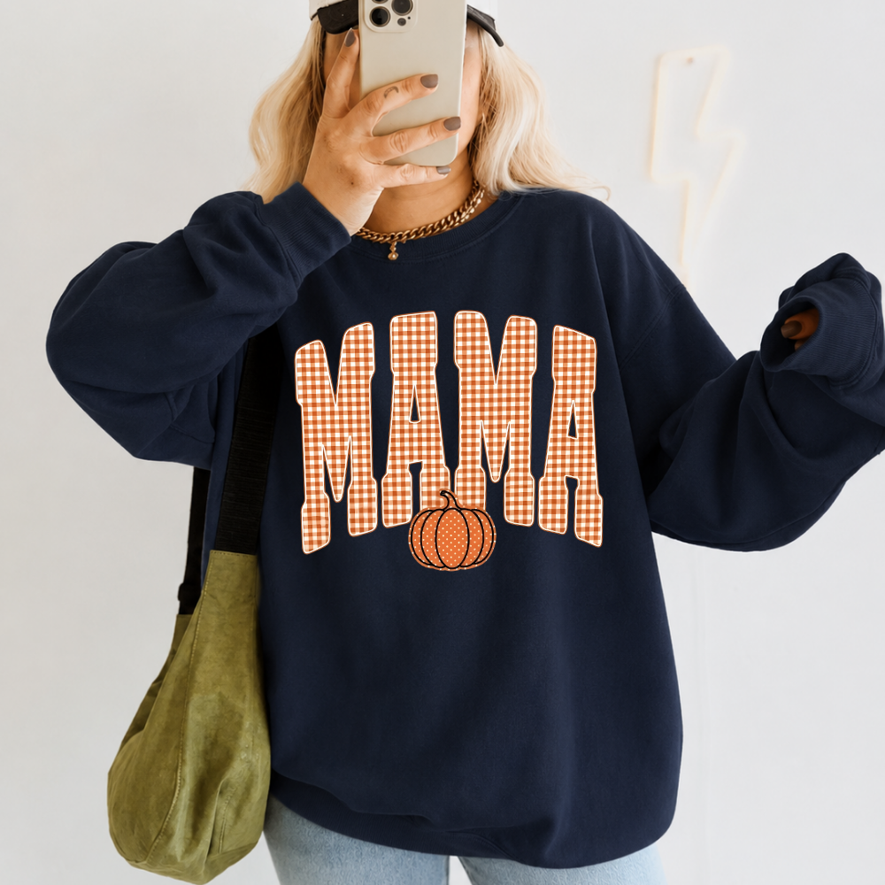 Gingham Mama Pumpkin Sweatshirt