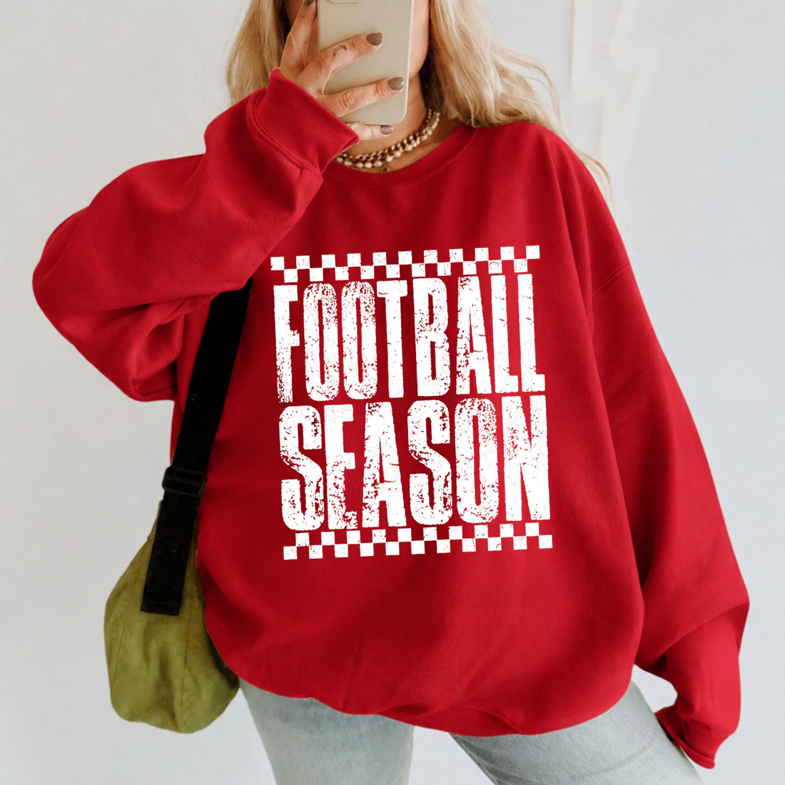 Football Season Checkered Sweatshirt