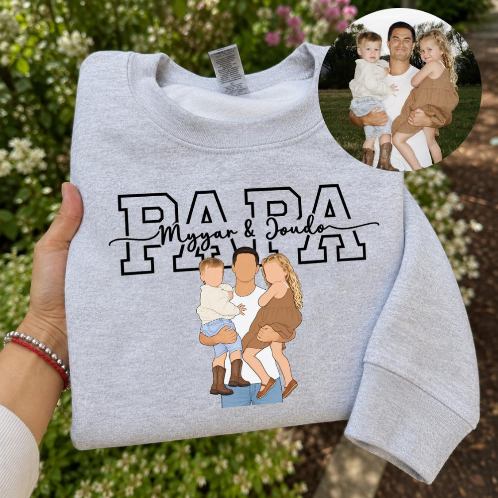 Custom Papa Portrait Sweatshirt
