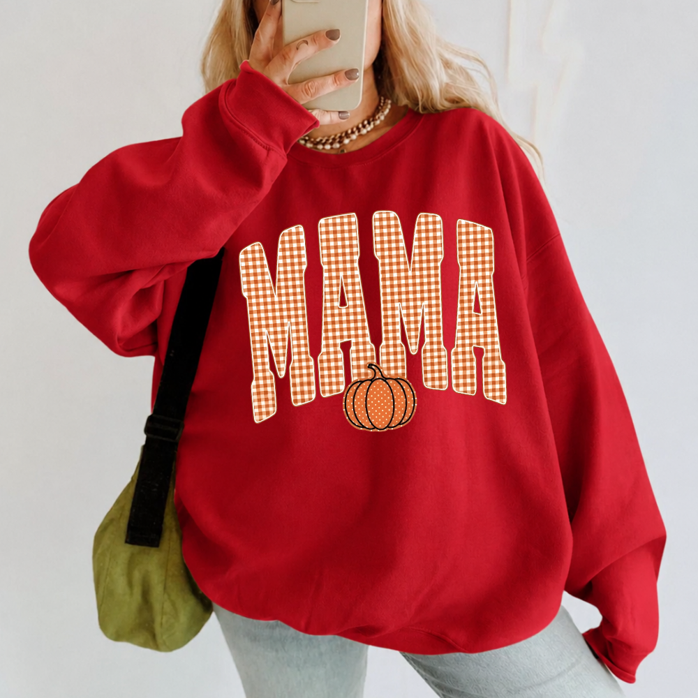 Gingham Mama Pumpkin Sweatshirt