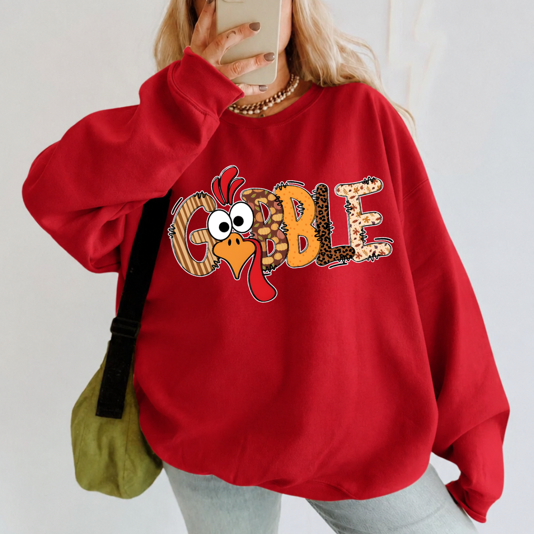 Patchwork Turkey Thanksgiving Sweatshirt
