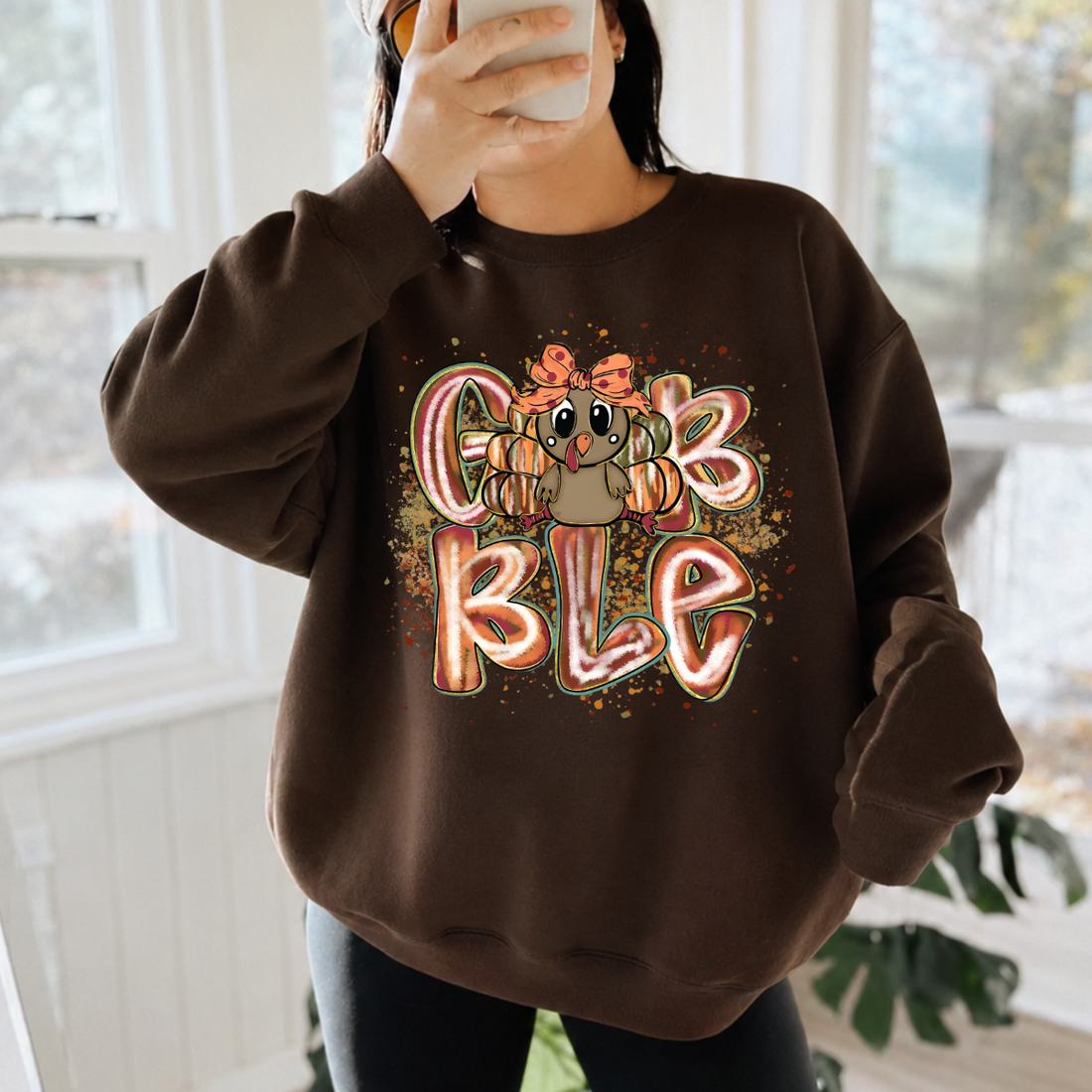 Gobble Turkey Thanksgiving Sweatshirt