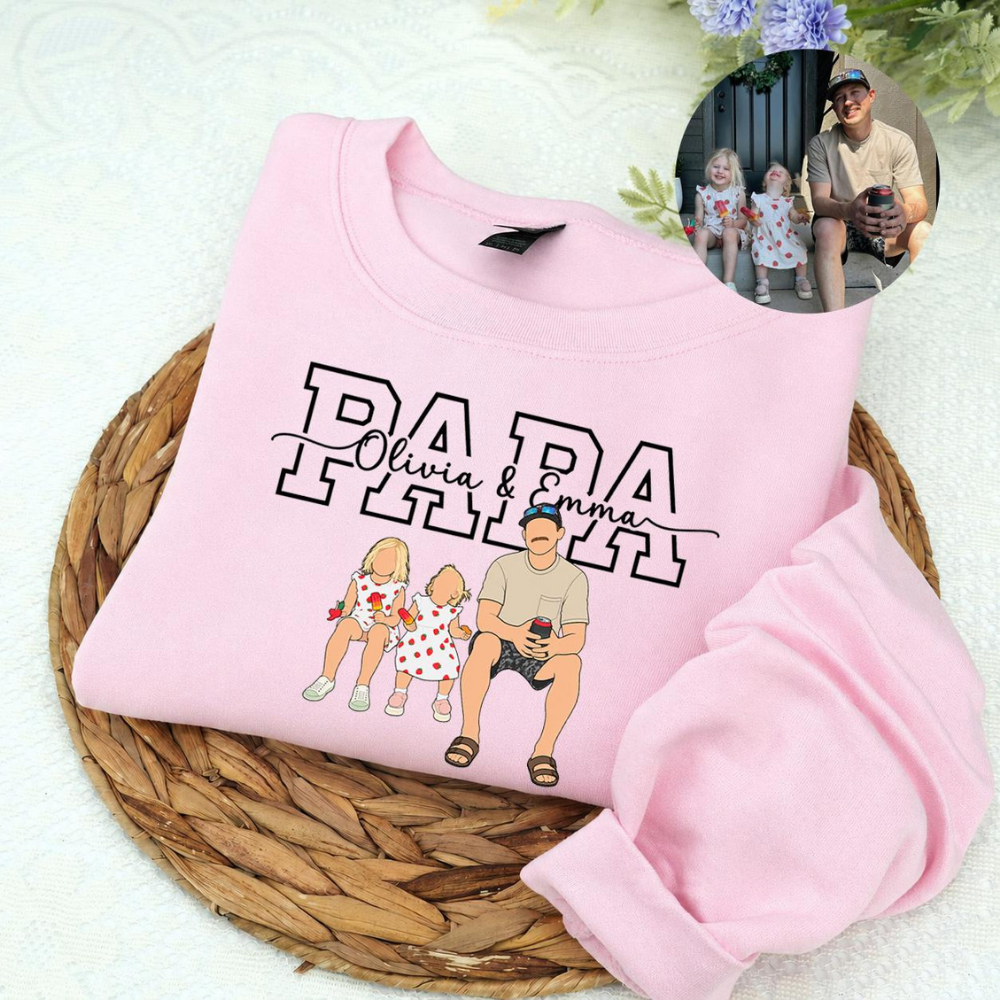 Custom Papa Portrait Sweatshirt