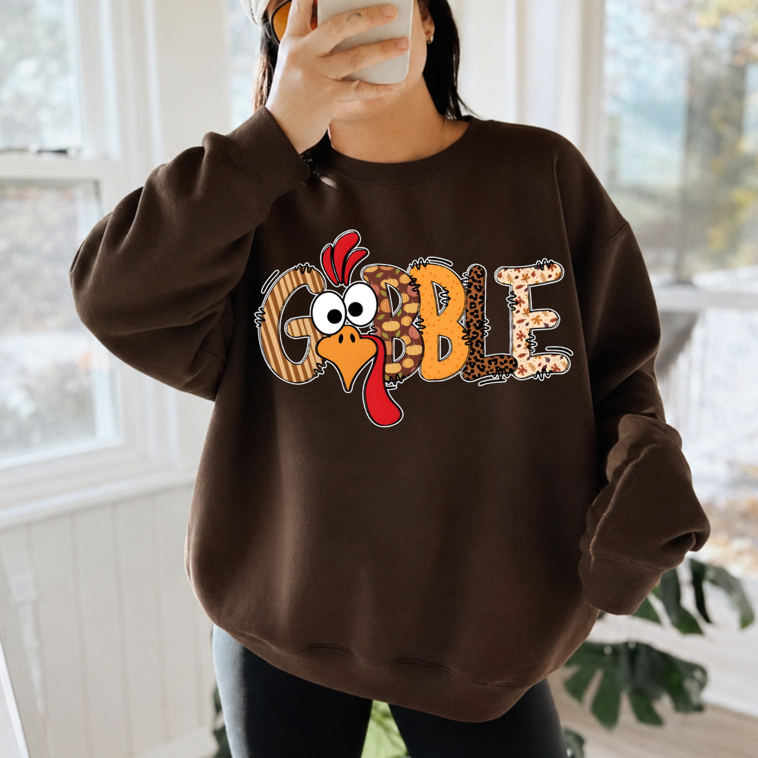 Patchwork Turkey Thanksgiving Sweatshirt