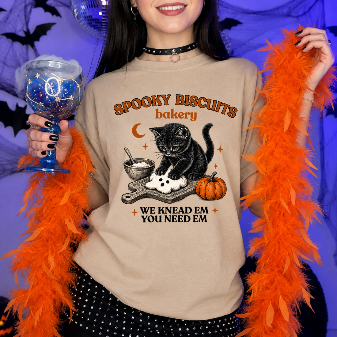Spooky Biscuits Bakery Cat Tee