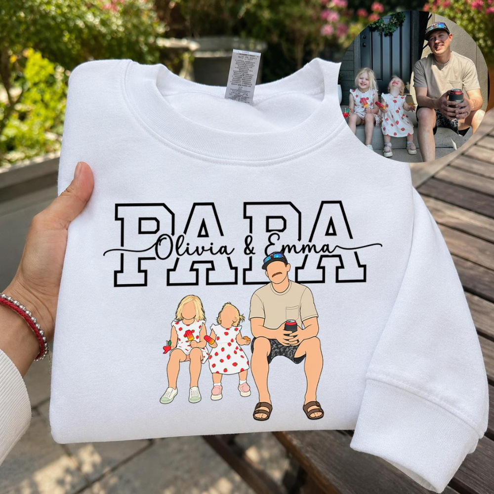Custom Papa Portrait Sweatshirt