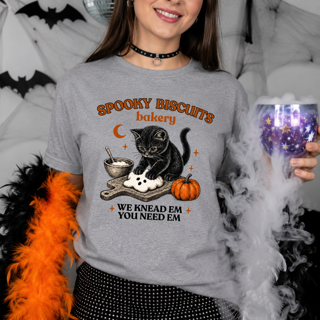 Spooky Biscuits Bakery Cat Tee