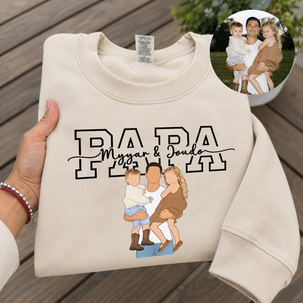 Custom Papa Portrait Sweatshirt
