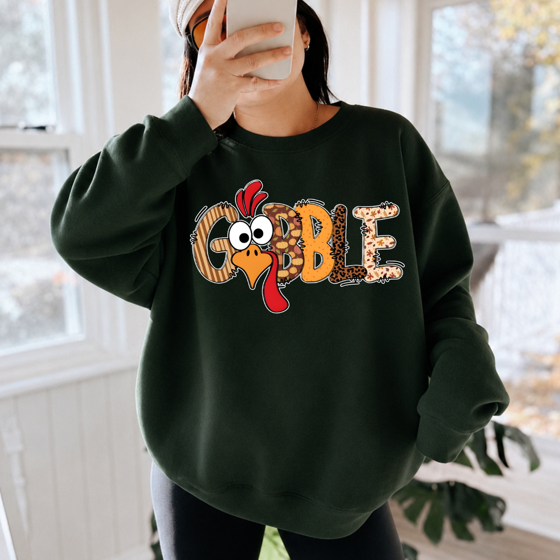 Patchwork Turkey Thanksgiving Sweatshirt