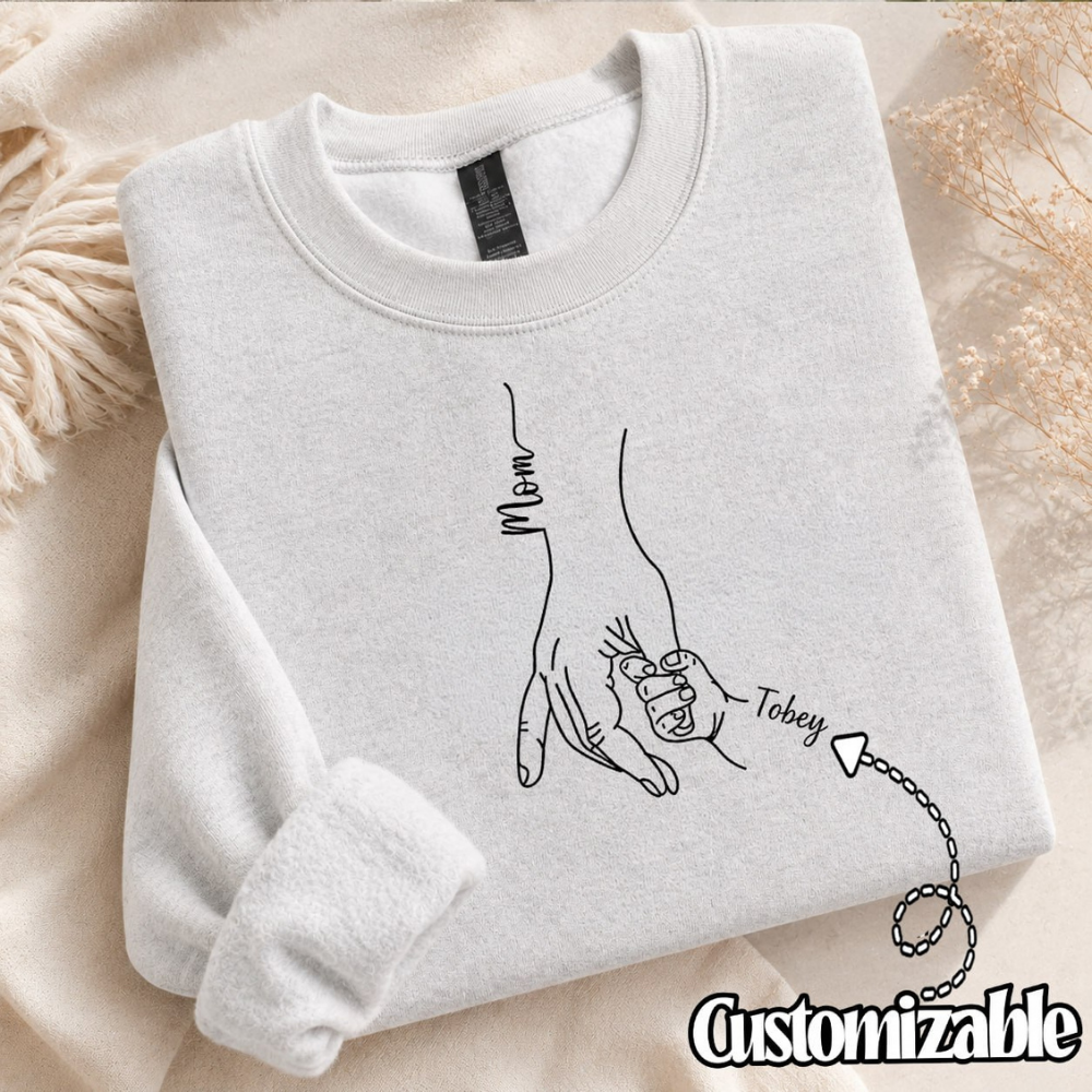 Custom Hand Line Art Name Sweatshirt
