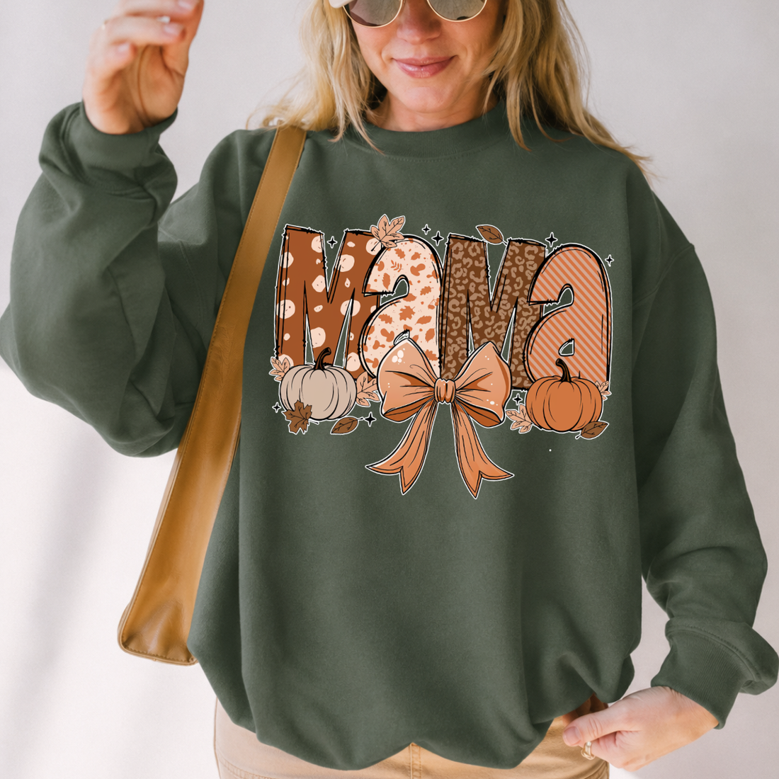 Mama Bow Pumpkin Fall Sweatshirt