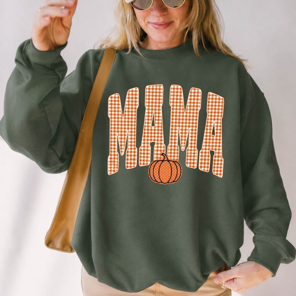 Gingham Mama Pumpkin Sweatshirt