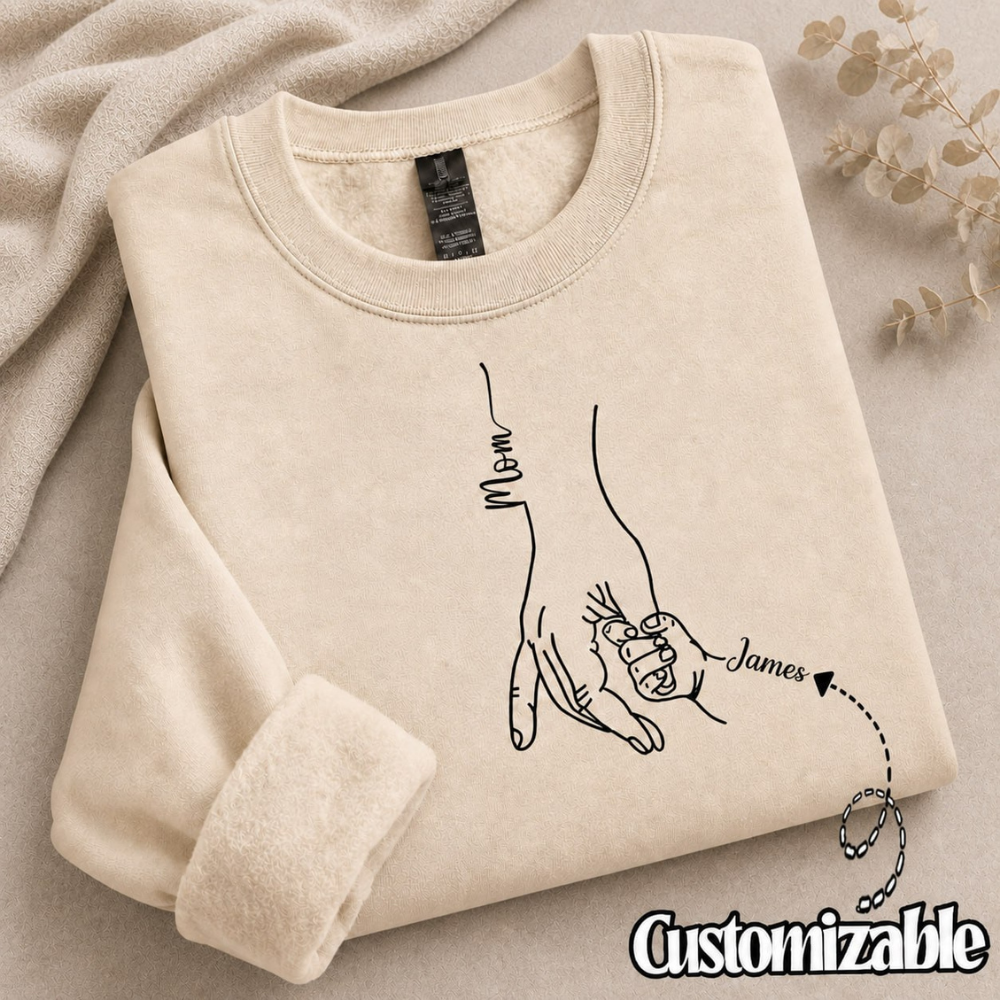 Custom Hand Line Art Name Sweatshirt