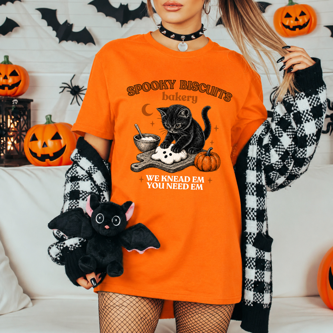 Spooky Biscuits Bakery Cat Tee