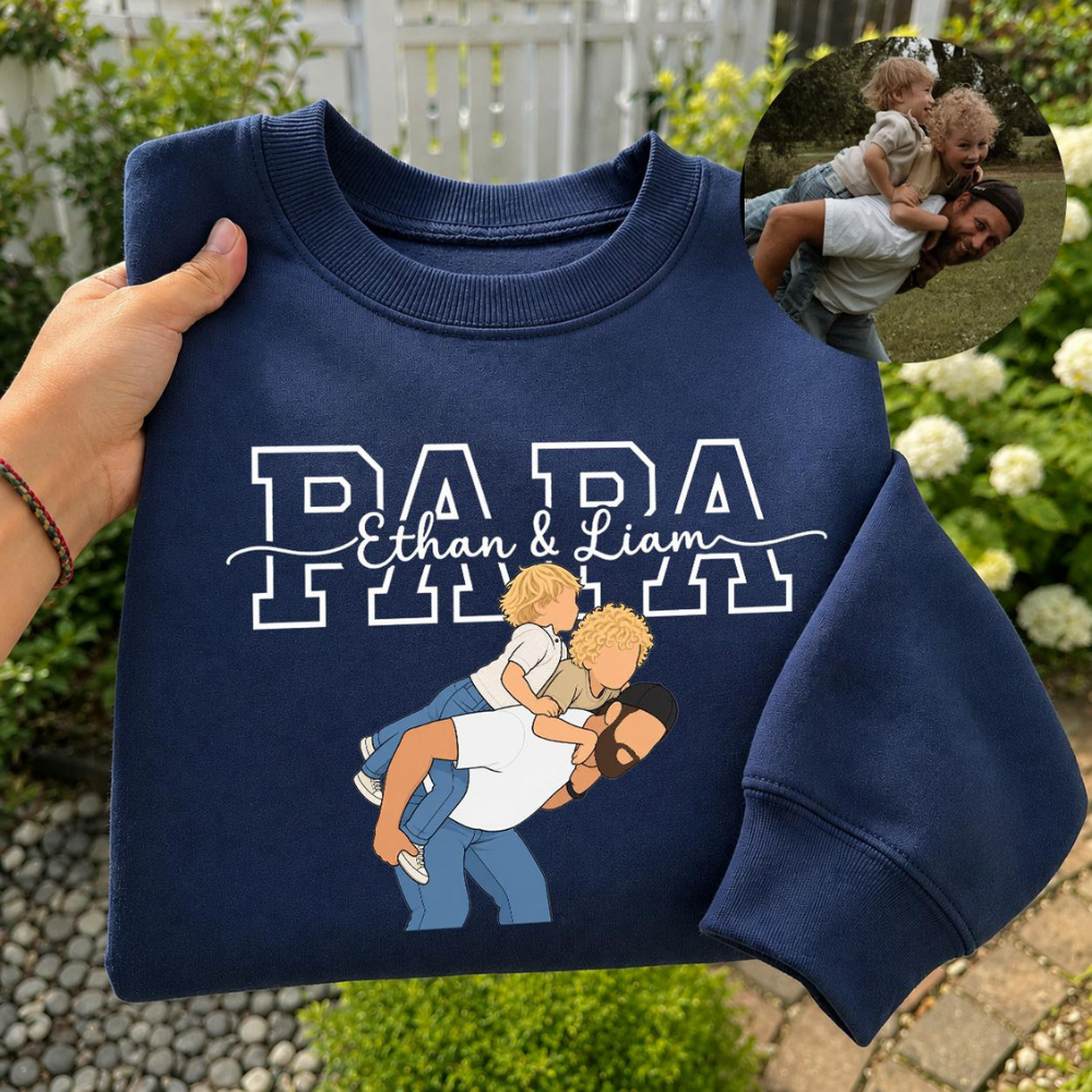 Custom Papa Portrait Sweatshirt